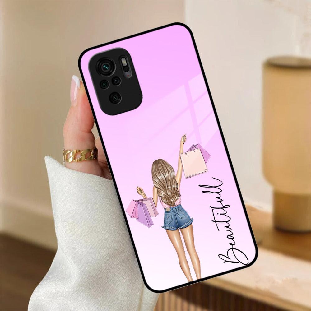 Girl With Bag Customize Name Glass Case For Redmi/Xiaomi - ShopOnCliQ