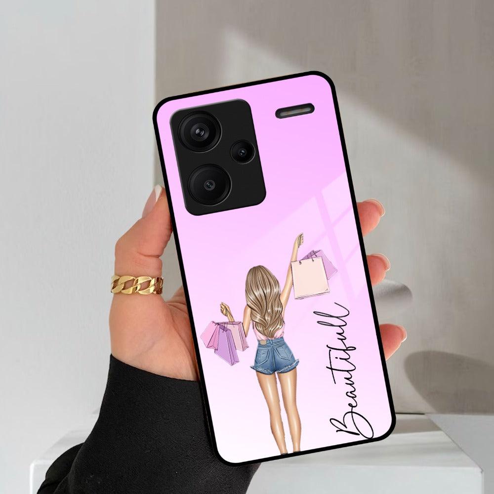 Girl With Bag Customize Name Glass Case For Redmi/Xiaomi - ShopOnCliQ
