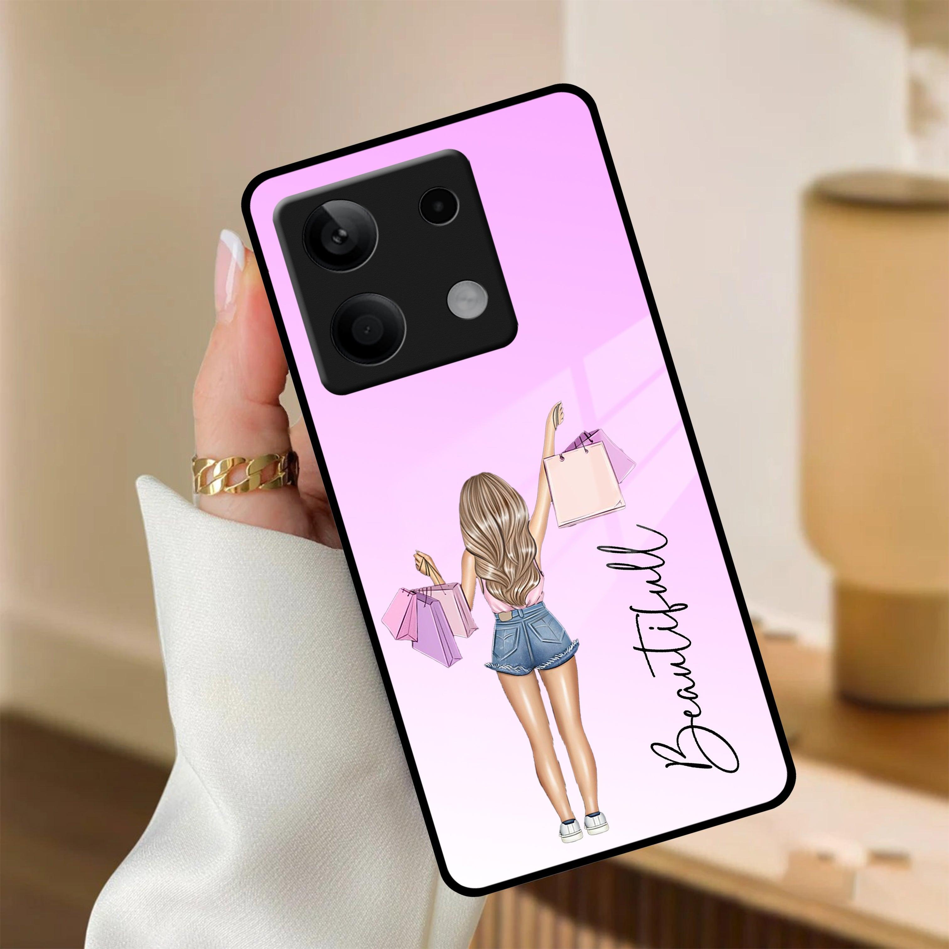 Girl With Bag Customize Name Glass Case For Redmi/Xiaomi - ShopOnCliQ