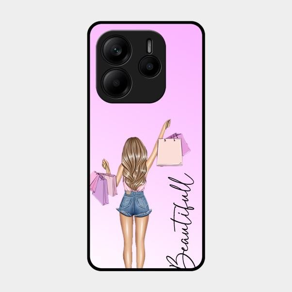 Girl With Bag Glass Case Cover For Redmi Note 14 Se 5G