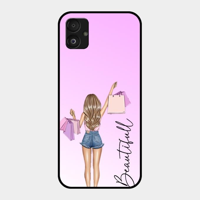 Girl With Bag Glass Case Cover For Samsung Galaxy F14 5G
