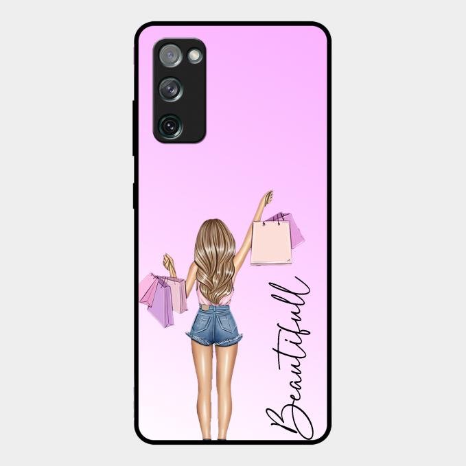 Girl With Bag Glass Case Cover For Samsung Galaxy S20 Fe 5G
