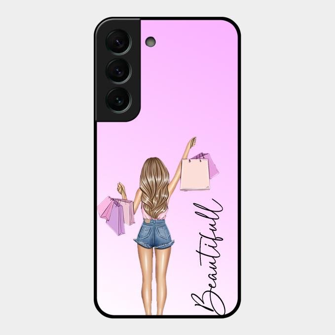 Girl With Bag Glass Case Cover For Samsung Galaxy S22 Plus 5G