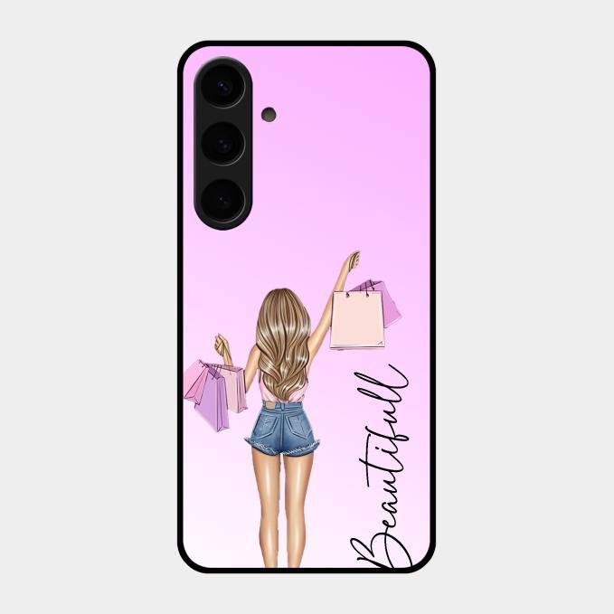 Girl With Bag Glass Case Cover For Samsung Galaxy S24 Plus 5G