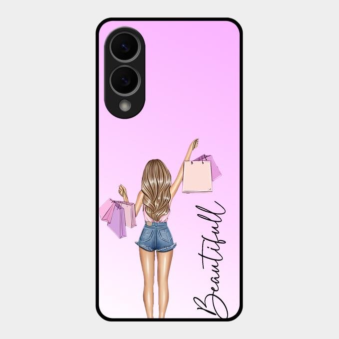 Girl With Bag Glass Case Cover For Samsung Galaxy S25 Edge 5G