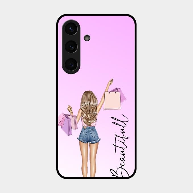 Girl With Bag Glass Case Cover For Samsung Galaxy S25 Plus 5G