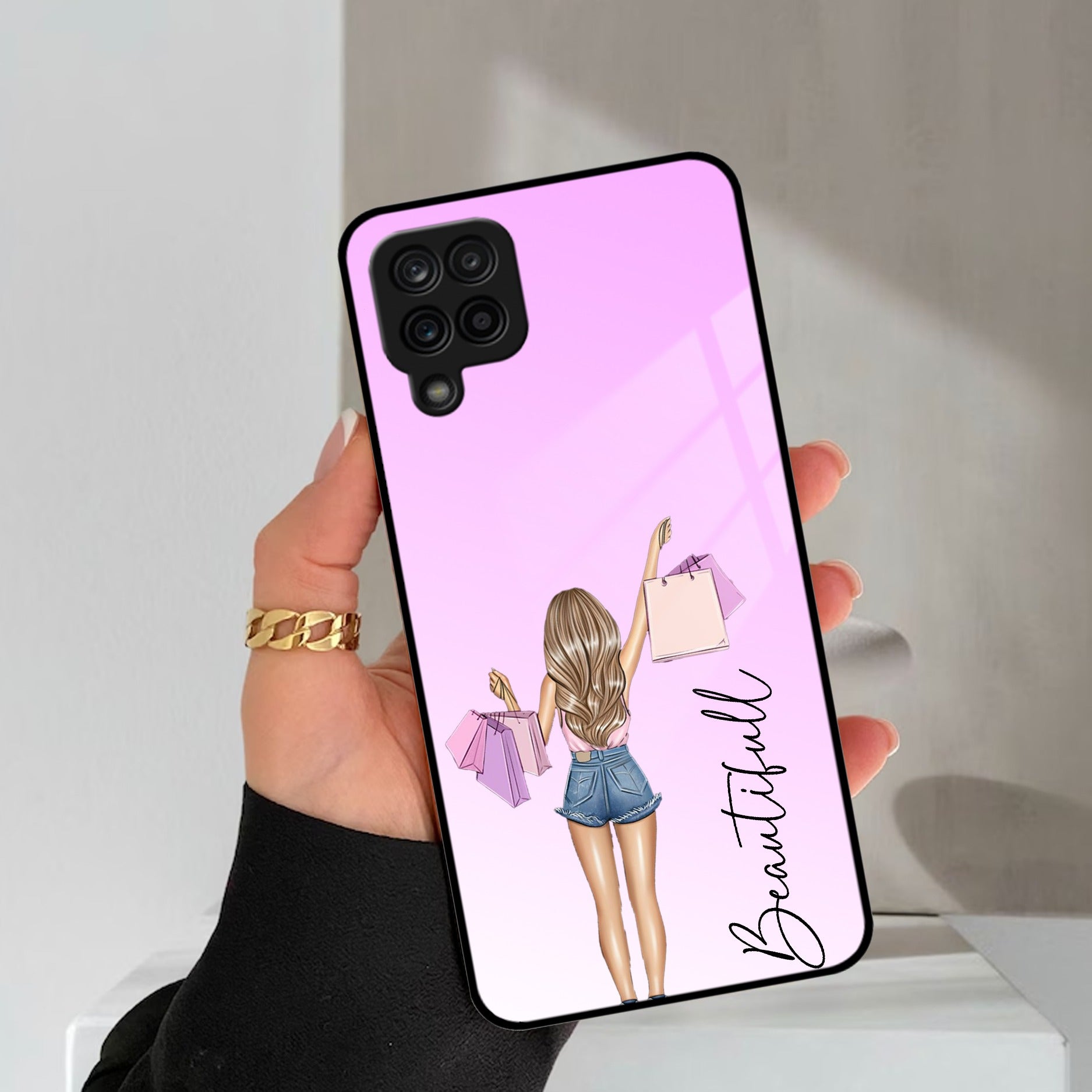 Girl With Bag Glass Case Cover For Samsung Galaxy M42 5G