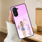 Girl With Bag Customize Name Glass Case For Vivo - ShopOnCliQ