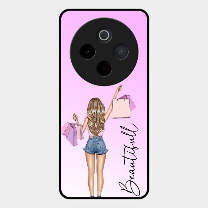 Girl With Bag Glass Case Cover For Vivo T4 5G