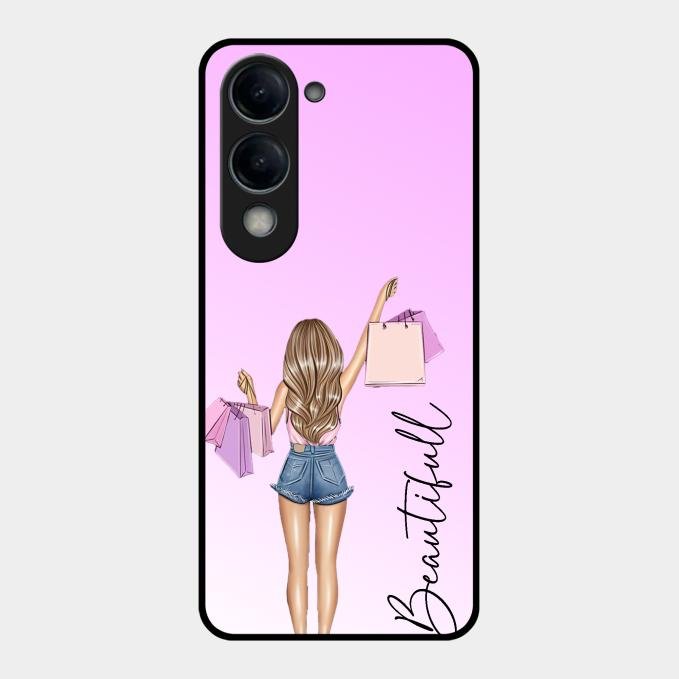Girl With Bag Glass Case Cover For Vivo T4 Lite 5G