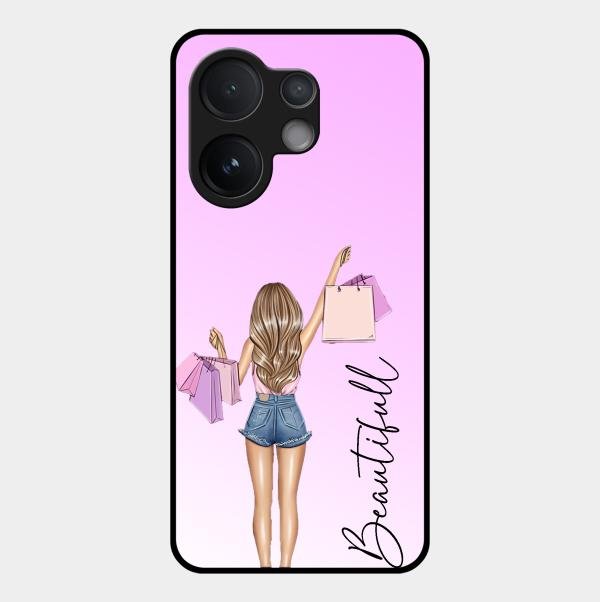 Girl With Bag Glass Case Cover For Vivo T4 Pro 5G