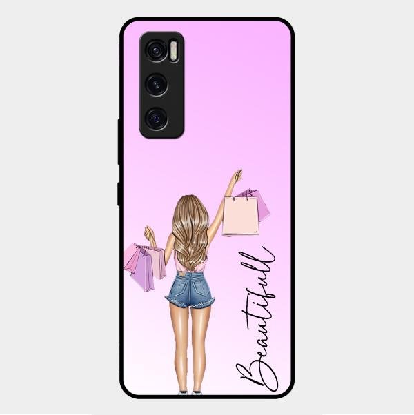 Girl With Bag Glass Case Cover For Vivo V20 Se