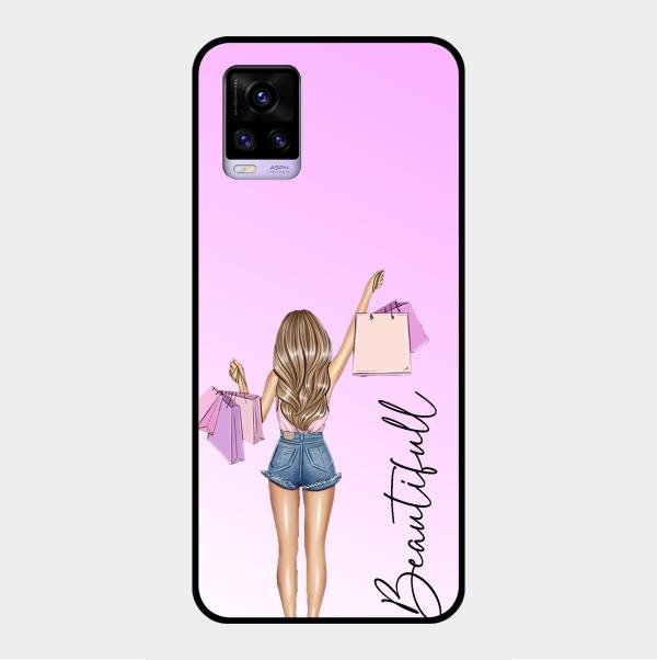 Girl With Bag Glass Case Cover For Vivo V20