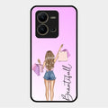 Girl With Bag Glass Case Cover For Vivo V25 5G