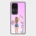 Girl With Bag Glass Case Cover For Vivo V30 Pro 5G