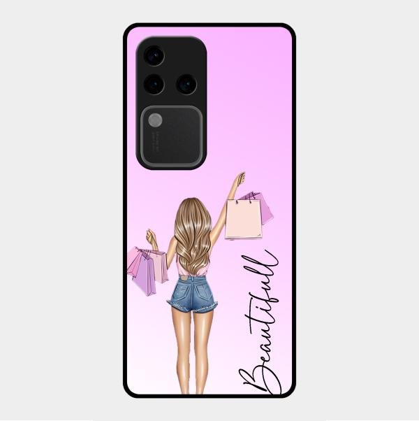 Girl With Bag Glass Case Cover For Vivo V30 Pro 5G