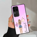 Girl With Bag Customize Name Glass Case For Vivo - ShopOnCliQ