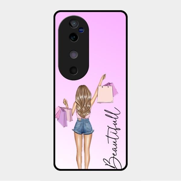 Girl With Bag Glass Case Cover For Vivo V40 5G