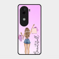 Girl With Bag Glass Case Cover For Vivo V40E 5G