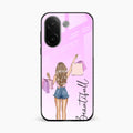Girl With Bag Glass Case Cover For Vivo V60e 5G