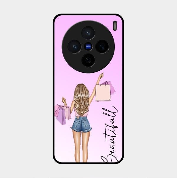 Girl With Bag Glass Case Cover For Vivo X200 5G