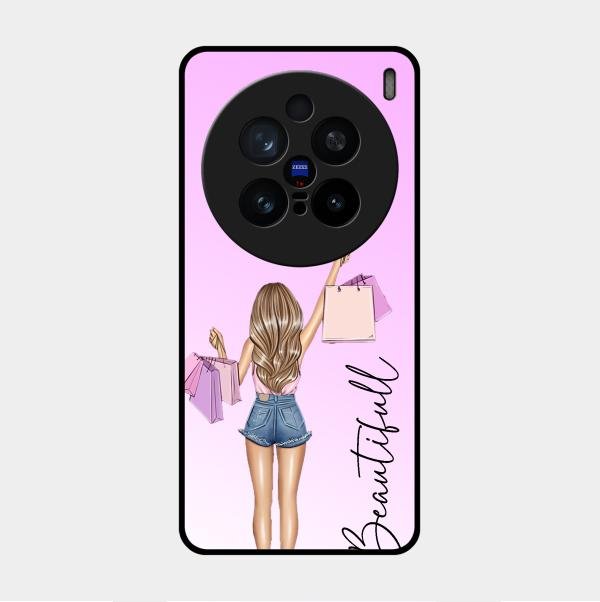 Girl With Bag Glass Case Cover For Vivo X200 Pro 5G