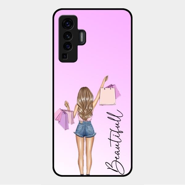 Girl With Bag Glass Case Cover For Vivo X50 5G