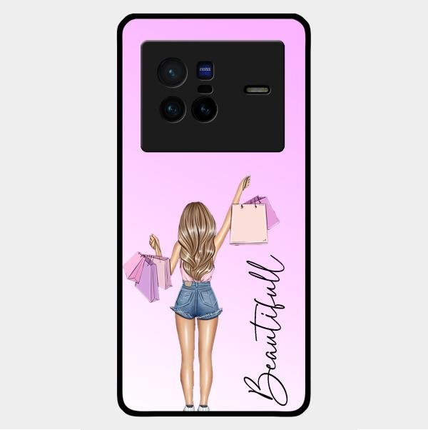 Girl With Bag Glass Case Cover For Vivo X80 5G