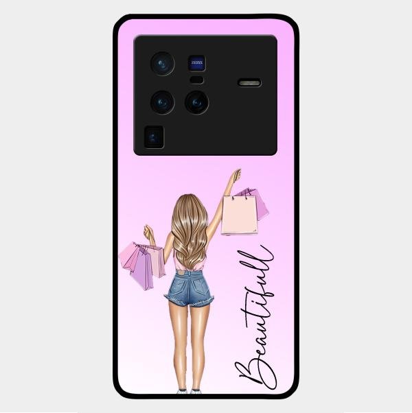 Girl With Bag Glass Case Cover For Vivo X80 Pro 5G