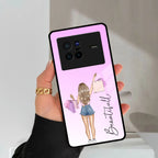 Girl With Bag Customize Name Glass Case For Vivo - ShopOnCliQ