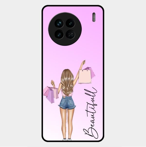 Girl With Bag Glass Case Cover For Vivo X90 5G