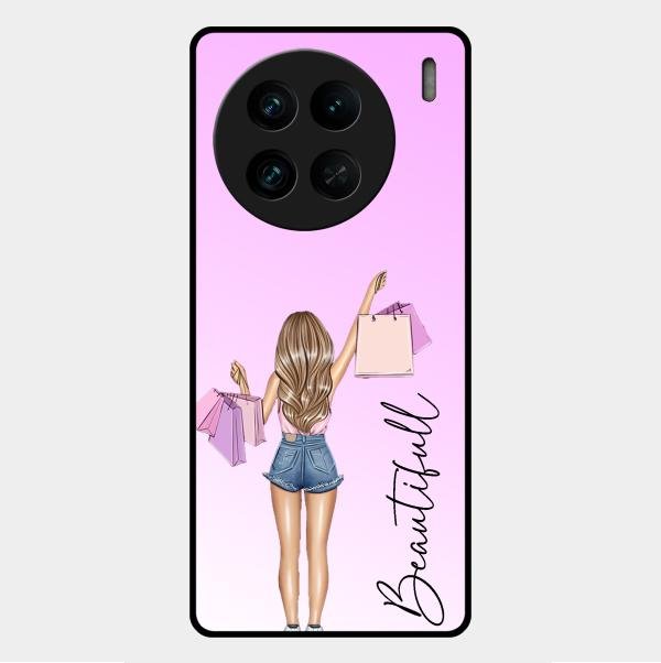 Girl With Bag Glass Case Cover For Vivo X90 Pro 5G