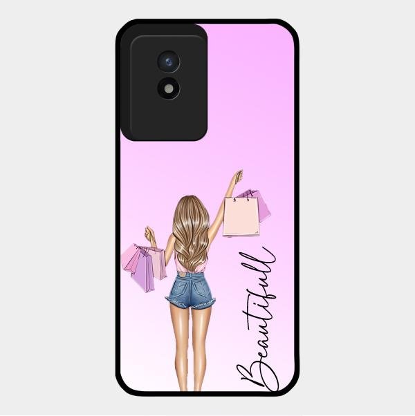 Girl With Bag Glass Case Cover For Vivo Y02T
