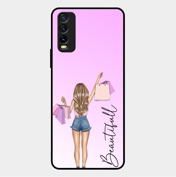 Girl With Bag Glass Case Cover For Vivo Y12G