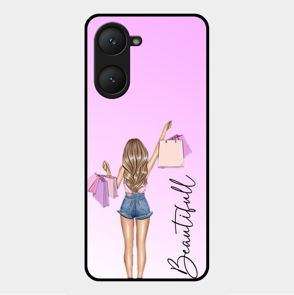 Girl With Bag Glass Case Cover For Vivo Y18E