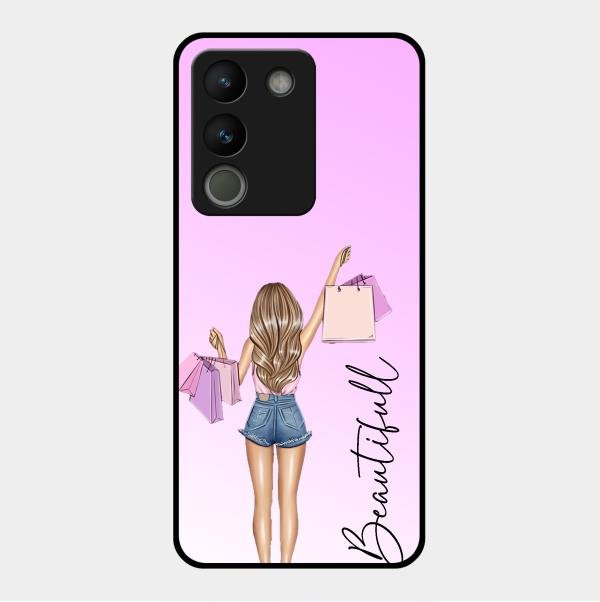 Girl With Bag Glass Case Cover For Vivo Y200 5G