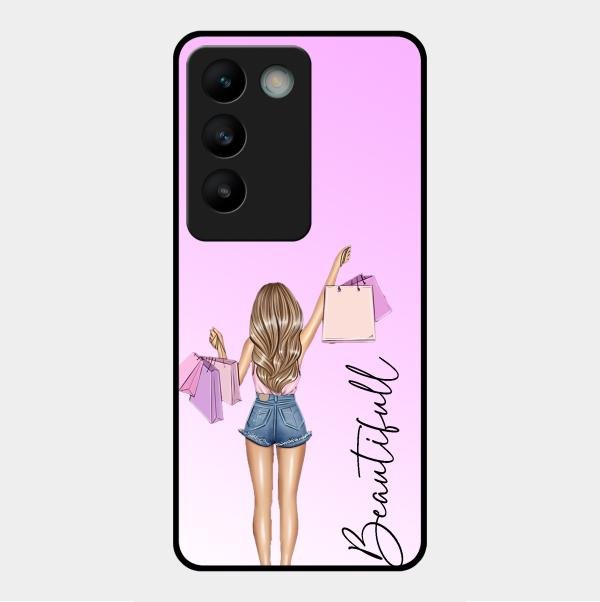 Girl With Bag Glass Case Cover For Vivo Y200E 5G