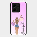 Girl With Bag Glass Case Cover For Vivo Y22