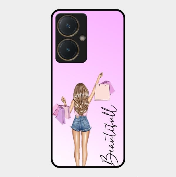 Girl With Bag Glass Case Cover For Vivo Y27