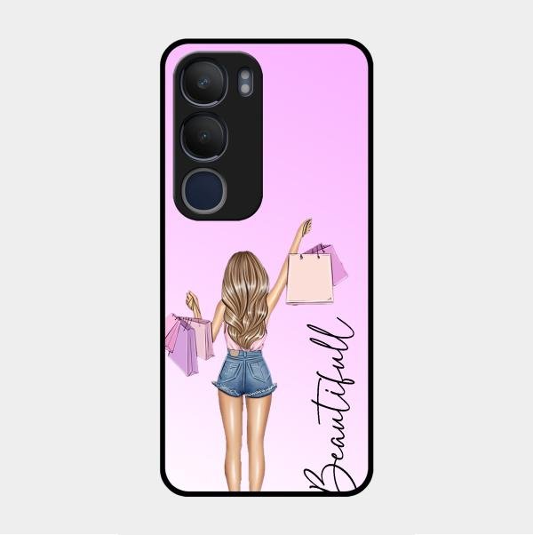 Girl With Bag Glass Case Cover For Vivo Y29 5G