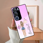 Girl With Bag Customize Name Glass Case For Vivo - ShopOnCliQ