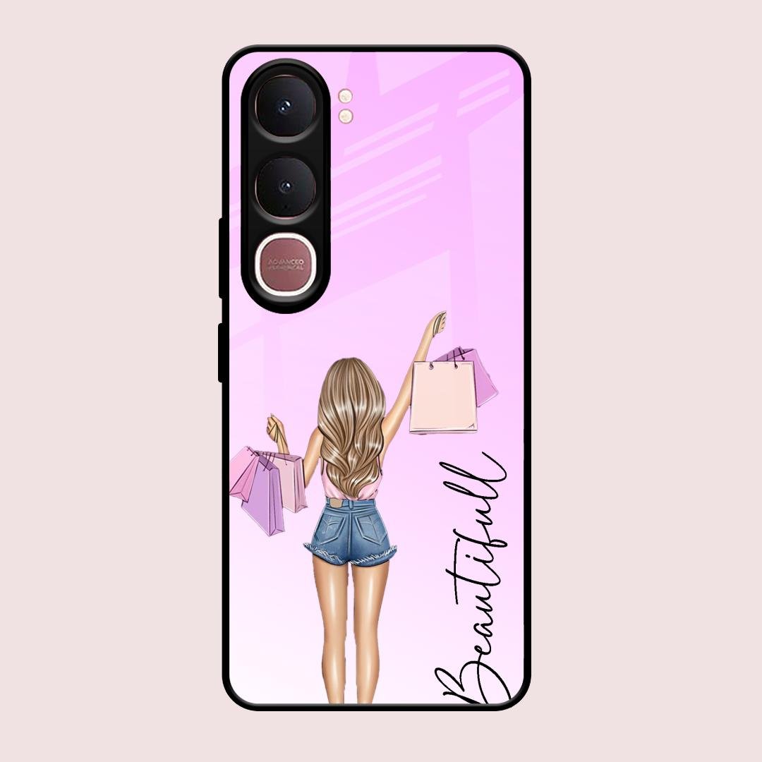 Girl With Bag Glass Case Cover For Vivo Y31 5G