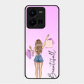 Girl With Bag Glass Case Cover For Vivo Y35