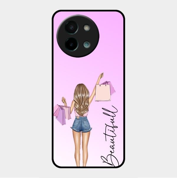 Girl With Bag Glass Case Cover For Vivo Y58 5G