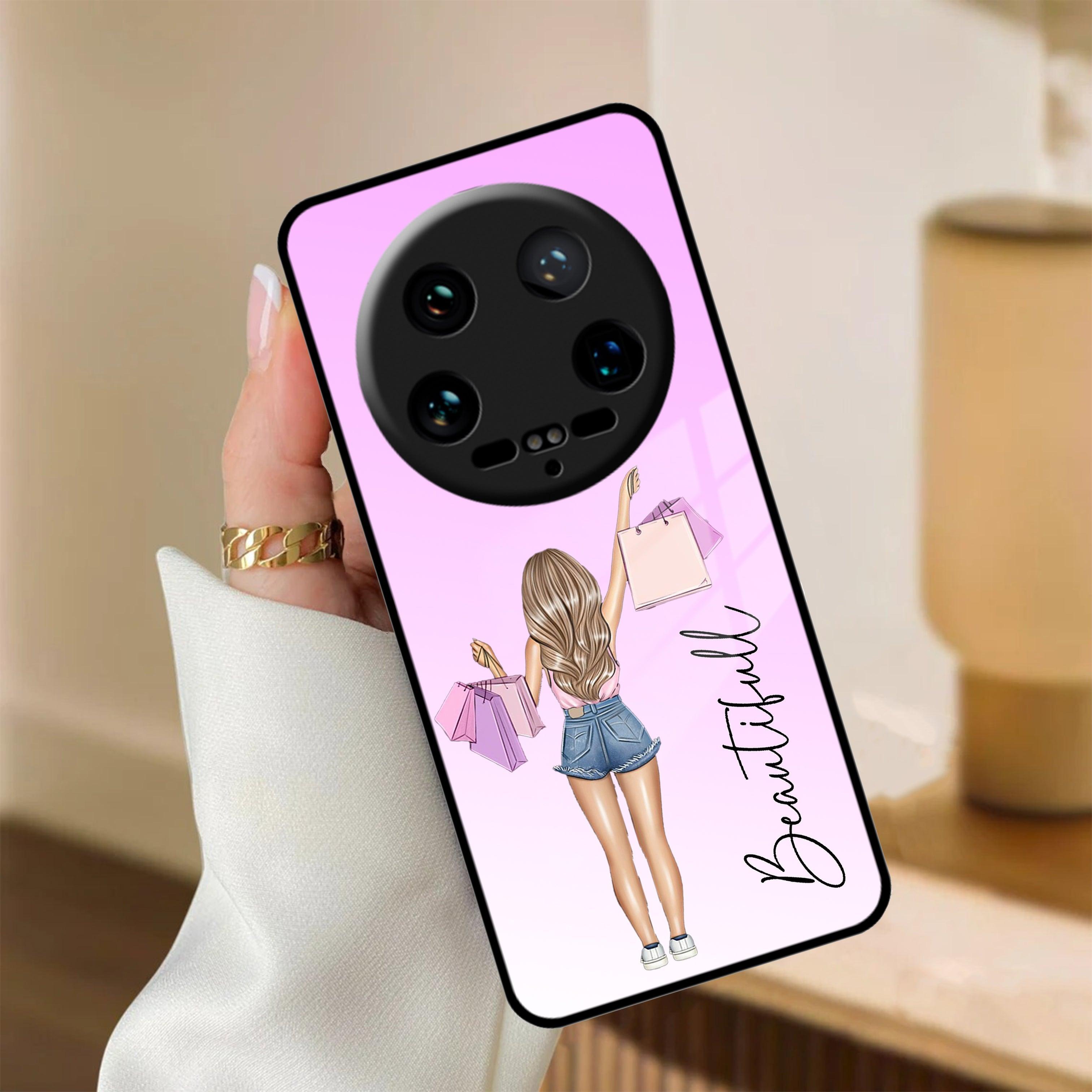 Girl With Bag Customize Name Glass Case For Redmi/Xiaomi - ShopOnCliQ
