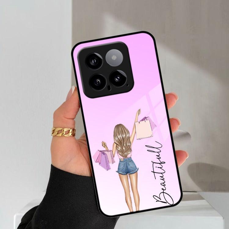 Girl With Bag Customize Name Glass Case For Redmi/Xiaomi - ShopOnCliQ