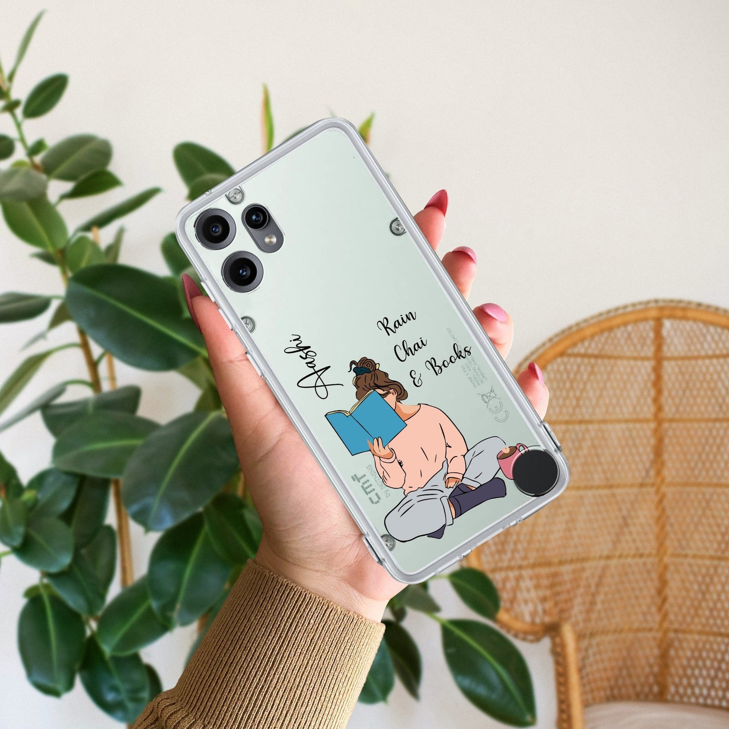 Girl with Book Customize Transparent Silicon Case For Nothing