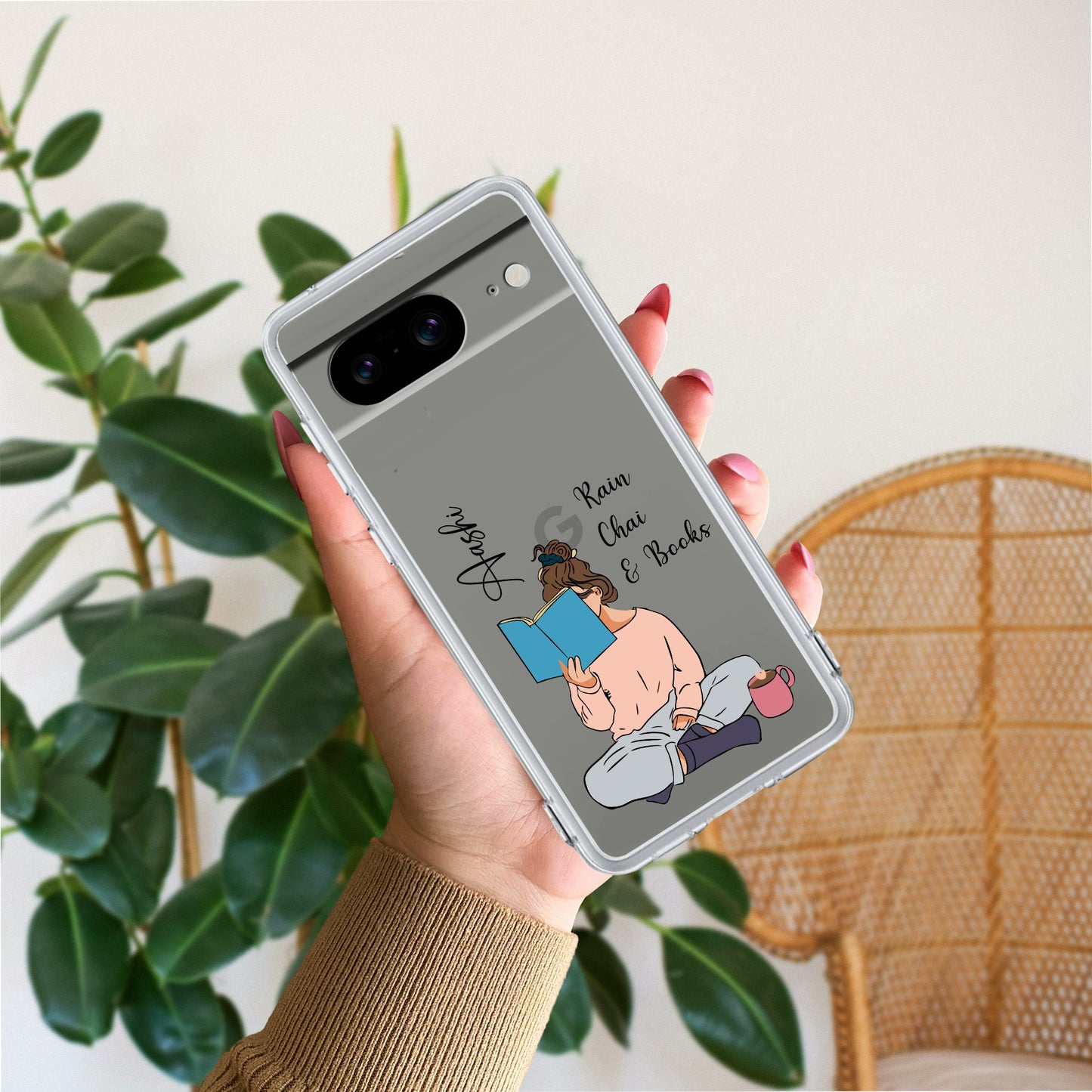 Girl with Book Customize Transparent Silicon Case For Google