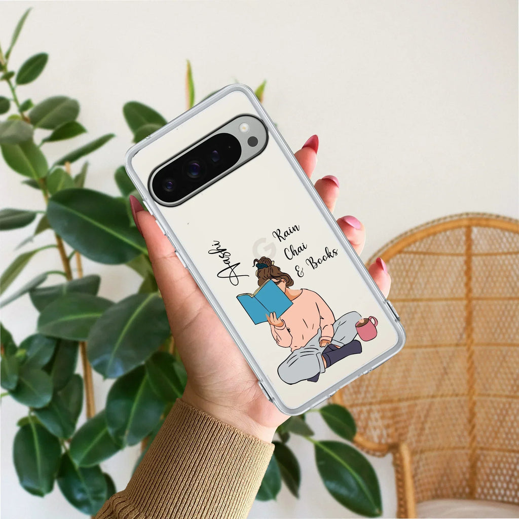 Girl with Book Customize Transparent Silicon Case For Google Pixel 10 Pro XL