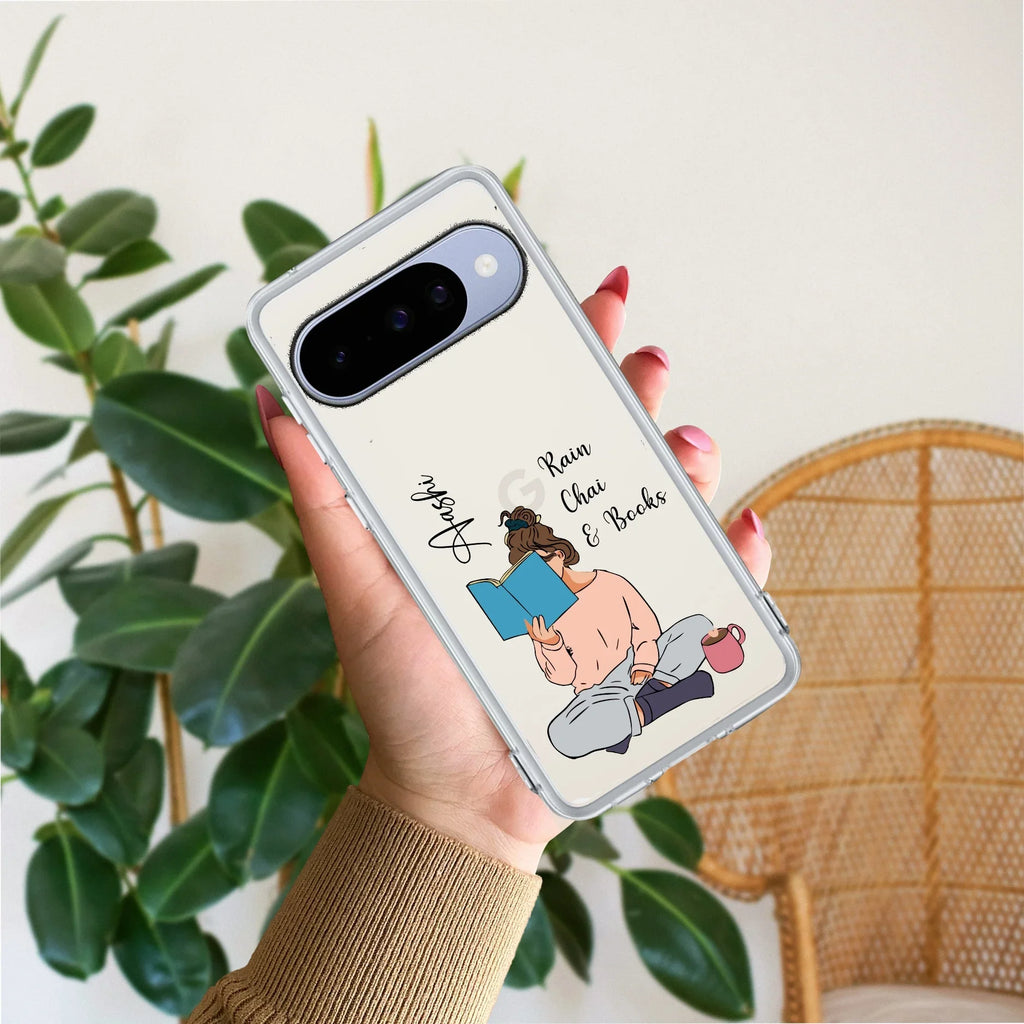 Girl with Book Customize Transparent Silicon Case For Google Pixel 10